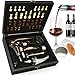 Produktbild yobansa Holz Box 8 Stück Wein Zubehör Geschenk Set mit Schach, Kaninchen Korkenzieher Set, Wein Öffner Luftsprudler Stopper Set Cobe Chess Box Set