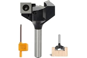 AKYLIN Fresa de 8 mm, 3 flautas, fresadora de madera para fresadora, fresadora con 6 cuchillas de metal duro intercambiables, fresa cepilladora con placas reversibles