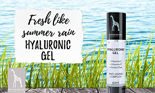 Hyaluron-säure-Konzentrat Gel – Mother Nature® | 50 ml Hochdosiert | Kollagen Booster für Gesicht, Hals, Körper | Anti-Aging inkl. Vitamin C, Vitamin E, Grüner Tee - 4