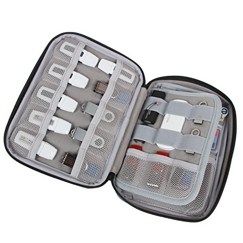 Damero Tasche für USB-Sticks und Speicherkarten, Aufbewahrungstasche Organiser Tasche für Zubehöre, Schwarz - 4