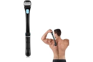 SMOOSTART Rasoio elettrico per la schiena da uomo, per la rimozione dei capelli, pieghevole, manico ergonomico, design pieghevole e senza dolore a 180 gradi, per uomini e donne