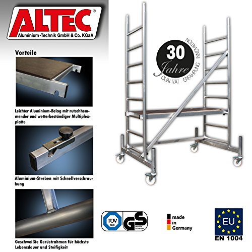 ALTEC Rollfix 300, Arbeitshöhe 3 m neu, inkl. Rollen und Fahrtraverse, TÜV-geprüft