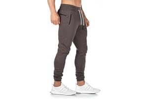 Yageshark Pantalones de chándal de algodón para hombre, pantalones ajustados de deporte, pantalones de corredor para fitness, ocio, ropa de calle