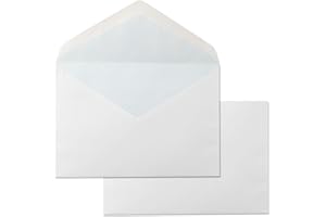 Koperty na papierze, Białym papierze, Długotrwała koperta 145 x 200 mm, Biała koperta papierowa z zamknięciem na zaproszenia, wysyłka lub przechowywanie · m-office (50 sztuk, 145x200mm)