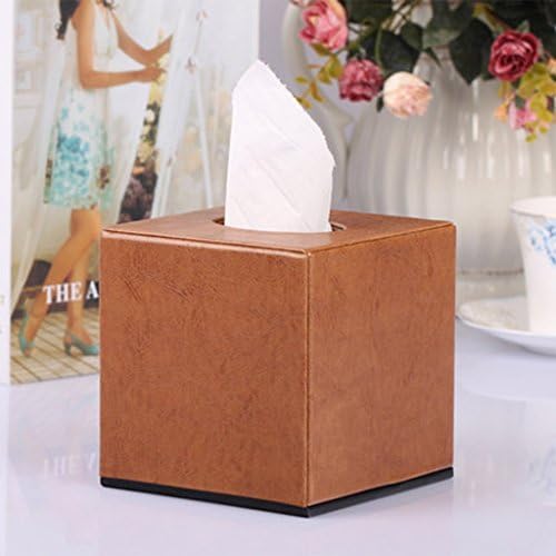 GRJH® Plain PU Leather Square Creative Tissue Box Tissue Box Roll Paper Cartridge Simple Paper Box Creativity,Easy to clean (Color : #1)