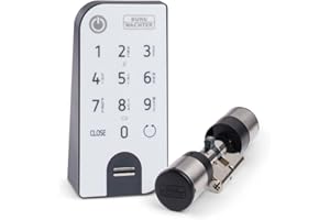 BURG-WÄCHTER Elektronisches Türschloss, Zylinder und Keypad, Öffnung mit App, Fingerprint, Pincode oder Funkschlüssel, ENTRYeasy 7602 FP, Schwarz/Edelstahl, Biometrisch