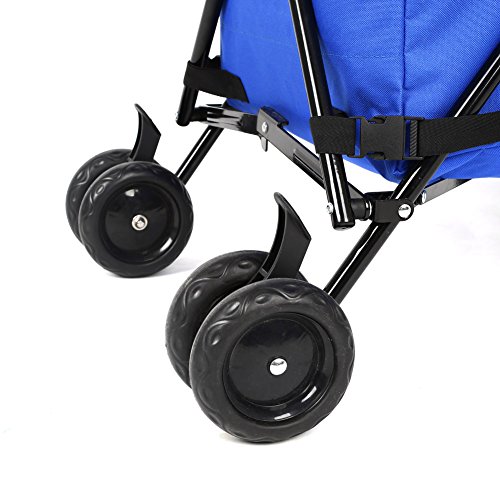 HOMFA Handwagen klappbar Einkaufstrolley Einkaufsroller Transportwagen Einkaufswagen belastbar bis 50kg blau - 5