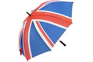A2Z Union Jack Compact Golf Umbrella Windproof Weather Resist Patriotic England UK British Flag Souvenir Umbrellas Ladies Men Unisex Walking Stick Brolly Portable Shade Travel Parasol 23" 59cm Canopy