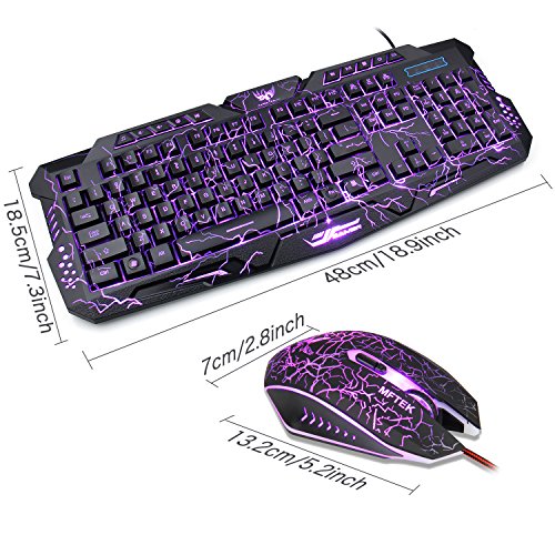 Gaming Tastatur und Maus Set with Gaming Headset, MFTEK Gaming Tastaturen (US Layout, 3 Farben, USB) + Gaming Mouse (4 Farben, USB) + Gaming Headphone Kopfhörer + Professional Gaming Mousepad für PC Gamer - 9