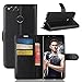 Produktbild ECENCE Huawei Honor 7X Schutz-Hülle Handy-Tasche Case Cover Book-Case Wallet Brieftasche Book-Style mit Standfunktion Standfuss Schwarz 11040201