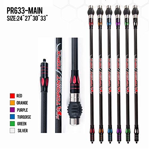 MILAEM Tir à l'arc Stabilisateur Arc Barre d'équilibre 24' 27' 30' 33' Barre Principale Stabilisateur en Fibre de Carbone Amortisseur pour Arc à poulies Arc Classique