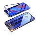 Produktbild Jonwelsy Huawei Honor 8X Hülle, Stark Magnetische Adsorption Technologie Metallrahmen, Transparent Gehärtetes Glas Rückseite Handyhülle für Huawei Honor 8X (6,5 Zoll) (Blau/Schwarz)