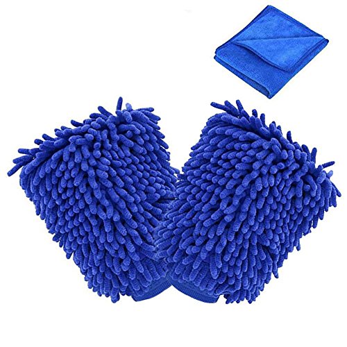 Manoplas de microfibra para limpieza de coche; guantes de toalla ultrasuave de alta calidad - 2 unidades - Marca Tospanic