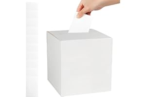 DURONGE Wedding Card Box Wedding Card Post Box for Reception, Cardboard Ballot Box Suggestion Box with 10 White Card, Charitable Donation Boxes for Charity Voting Wedding Collecting Fundraising Feedback