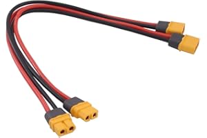 OliRC 2 pièces Amass XT60 M à XT60 FM Adaptateur Extension Mâle Femelle Câble 14awg 30cm pour Batterie RC (C159-2)