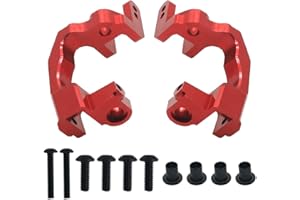 RCAWD RCWD Lot de 2 supports de moyeu avant en alliage pour 1/10 ARRMA 3s et Mega550 Vorteks Senton Granite Big Rock Typhon (rouge)