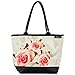 Produktbild VON LILIENFELD Tasche Damen Henkeltasche Shopper Motiv Rosen creme