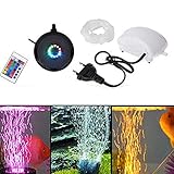  Luftpumpe,Sauerstoffstein Sprudler Air Stone,Unterwasserbeleuchtung mit 12 LED Licht Fernbedienung RGB Beleuchtung Dekoration IP68 für Fisch Tank Aquarien
