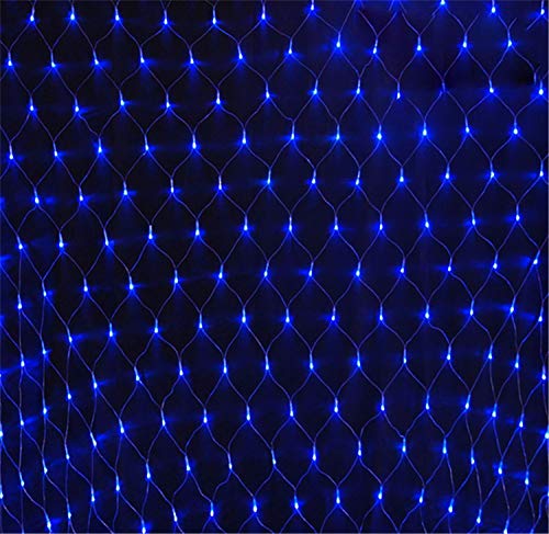 Preisvergleich Produktbild Road&Cool LED-Lichternetz Net Licht Beleuchtungslampe Blau Fischernetz Nachtstimmung String Fee Indoor Weihnachten Outdoor Party Stern Garten Dekoration (1,5 * 1,5 Mt)