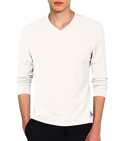 T-shirt Sport Homme Tee-shirt Manche Longue Homme – Coupe Slim, Col Rond, Décontracté Et Confortable Top Confortable Quotidien