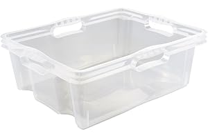keeeper Caja de Almacenaje con Asas Integradas, Tamaño: L, 43 x 35 x 15 cm, 16 l, Franz, Transparente