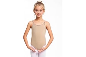 SMILORE Girls Ballet Dance Leotard Nude Gymnastics Camisole Undergarment Kids Dancewear Costume with Adjustable Straps