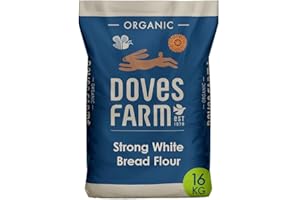 ALPINE HEIGHTS Doves Farm Organic Strong White Bread Flour 16kg | Bulk Baking Flour for Bread, Sourdough, Rolls | Vegan, Kosher, Dairy-Free | Large Bag for Artisan or Commercial Use | No Milk, Eggs or Nuts
