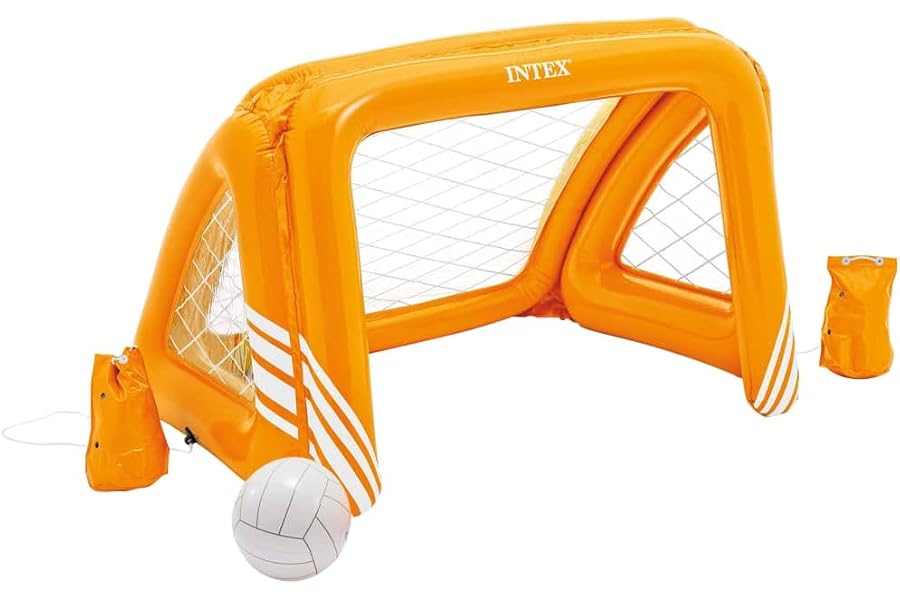 Intex Portería Hinchable acuática, 124x84x76 cm, Incluye balón Hinchable, 2 Bolsas estabilizadoras, Vinilo Resistente, Uso Ex