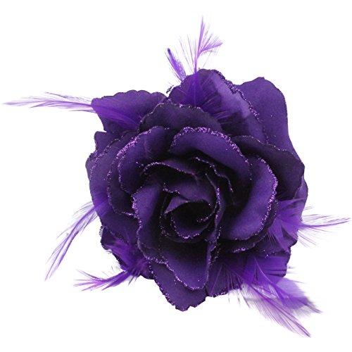 Price comparison product image Purple Rose Hair Clip Fascinator
