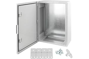 RALERTREIK Armario de Distribución para Pared con Placa de Montaje Galvanizada, Caja Industrial de Control Vacía de Plástico ABS con Puerta Protección IP65, tamaño 300x400x170