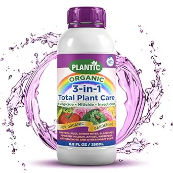 PLANTIC 3 in 1 Total Plant Care Organic Pesticide Fungicide Miticide Insecticide for Indoor Plants, Flowering Lawn & Garden - 250 ml