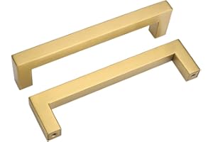 goldenwarm 25 Stück Gold 128mm Bohrlochabst Edelstahl Möbelgriffe Einfach Schranktürgriff Schublade Stangengriffe Kleiderschrankgriffe Relinggriffe Küchengriff LSJ12GD