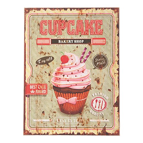 Clayre & Eef 62827 Deko Schild Cupcake Ca. 30 x 40 cm
