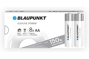 BLAUPUNKT AA Piles alcalines, Paquet de 8, idéales pour Les horloges murales et Les télécommandes, LR6BPO/8CB