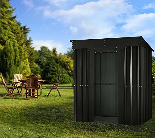Globel Industries Metall Garten Gerätehaus Gartenhaus 8×4 Anthrazit // 246x123x198cm (BxTxH) // 2,6 m² // Gerätehaus Metall Pultdach - 2