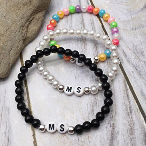 MS Medical Alert - 6mm Acrylic Bead Bracelet - Choice of 3 Colours - Child, Adult and Plus Sizes