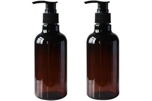 ERICOTRY 2 Botellas de plástico de 250 ml en Color ámbar de tereftalato de con pulverizador para Rellenar - recipientes herméticos con dosificador para Productos de Maquillaje, cosméticos, geles