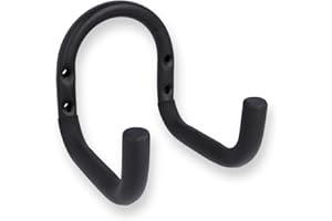 Amig - Gancho para Colgar Herramientas - Soporte Montaje en Pared - Acero Zincado - Recubrimiento Goma Antideslizante - Capacidad Carga 60kg - Ideal para Bicicletas y Herramientas de Jardín