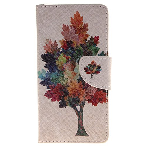Huawei P9 Lite Case,Huawei P9 Lite Leather Case,Huawei P9 Lite Cover,Flip Wallet case for Huawei P9 Lite,Glow Tree Patterned PU Leather Stand Function Protective Cases Covers with Card Slot Holder Wallet Book Design Fordable Magnet Closure Case for Huawei P9 Lite