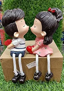 Agarwal Trading Corporation Romantic Cute Couple Decorative Miniature Showpiece Valentine Day Gift for Boyfriend Girlfriend Husband Wife (Cute Couple-04)