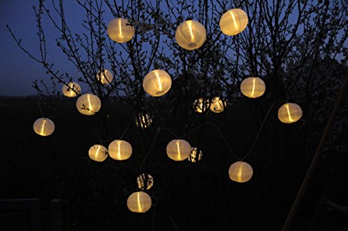 20 XXL Lampion LED Partylichterkette 9,50m Warmweiße LEDs Garten Party Licht - 6