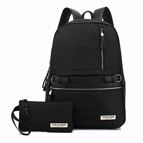 Zumit Rucksack Uni Damen Herren Schulrucksack Schultasche M  dchen Jungen Reisen Outdoor Daypacks Studenten Laptop Backpack 15 6 Zoll Schwarz