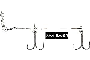 FISHN The Rig Shallow Rig for pike bait - 7.5cm/8cm hook spacing, up to 20kg for soft lures up to 20cm with ultra-strong MUSTAD hooks