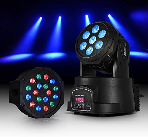 Lyre à Leds RVBW 7x10 W + Clamp Mount + 18x1 W RGB LED Par