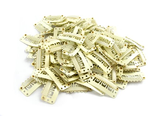 10 pack Blonde Weft Clips 32mm for Hair Extensions and Wefts