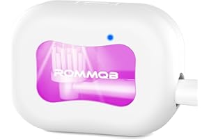 UV Toothbrush Sanitizer Case, ROMMQB Electric Toothbrush Sterilizer Cover with Violet Light - Rechargeable Mini Cleaner Case - Auto Smart Home Travel Tooth Brush Box for All Toothbrushes (White)