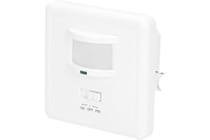 Miratic Bewegungsmelder Innen Unterputz Bewegungsmelder PIR für 3-Draht-Installation in Elektrogehäuse Ø60 Max. Last 1200W und 300W für LED Winkel und Erfassungsbereich 160°/Max. 9m