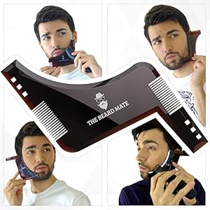 Beard Shaping Tool Template. Beard Shaper Tool Plus Comb for line up & Edging, Men's Facial Hair Hairline Perfect… - Image 2
