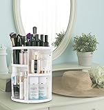 Jerrybox Organizador Cosméticos 360 Grados de Rotación Gran Capacidad, Blanco