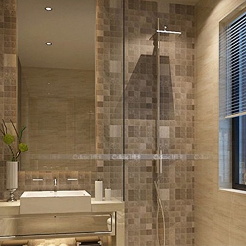 DooXoo 45?x 200?cm K¨¹chentapete, PVC, Aluminium, Folie, selbstklebend, Mosaik, PVC, braun, M - 4